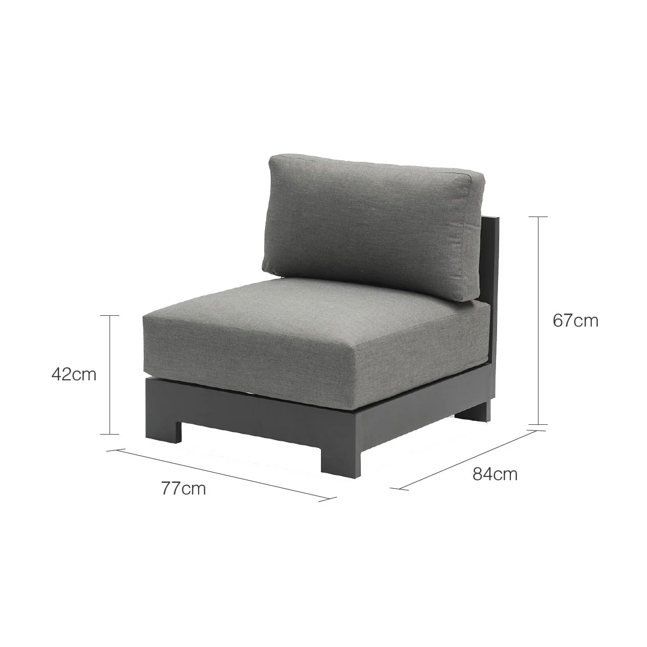 Skyline Outdoor Aluminium Armless Chair - Image 10
