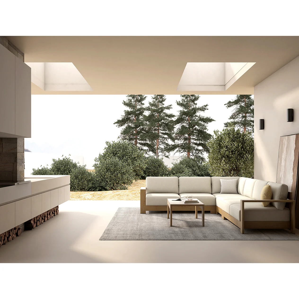 Skyline Outdoor Aluminium Ottoman - Image 5