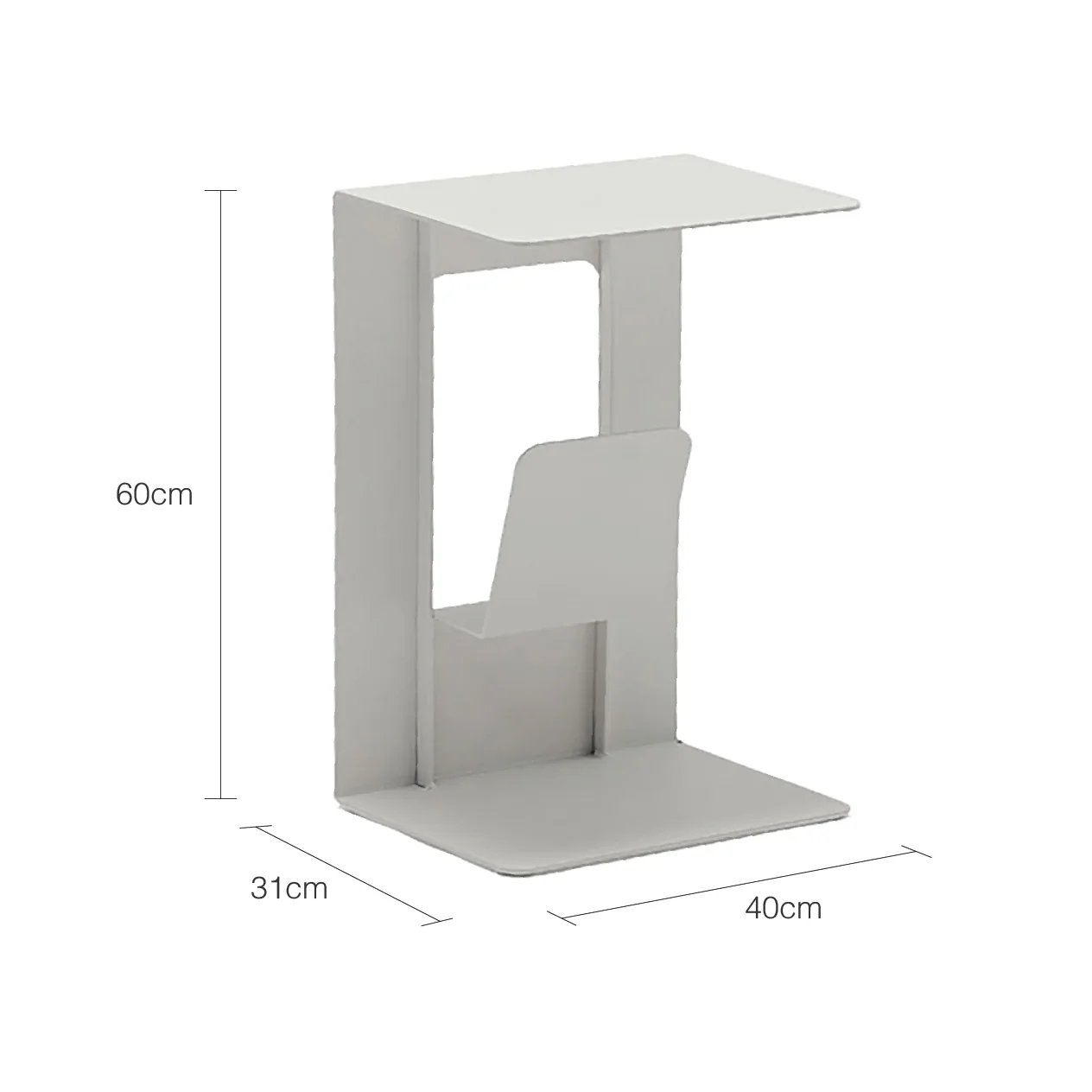 Sofia Outdoor Aluminium Magazine Side Table 40 cm - Image 10
