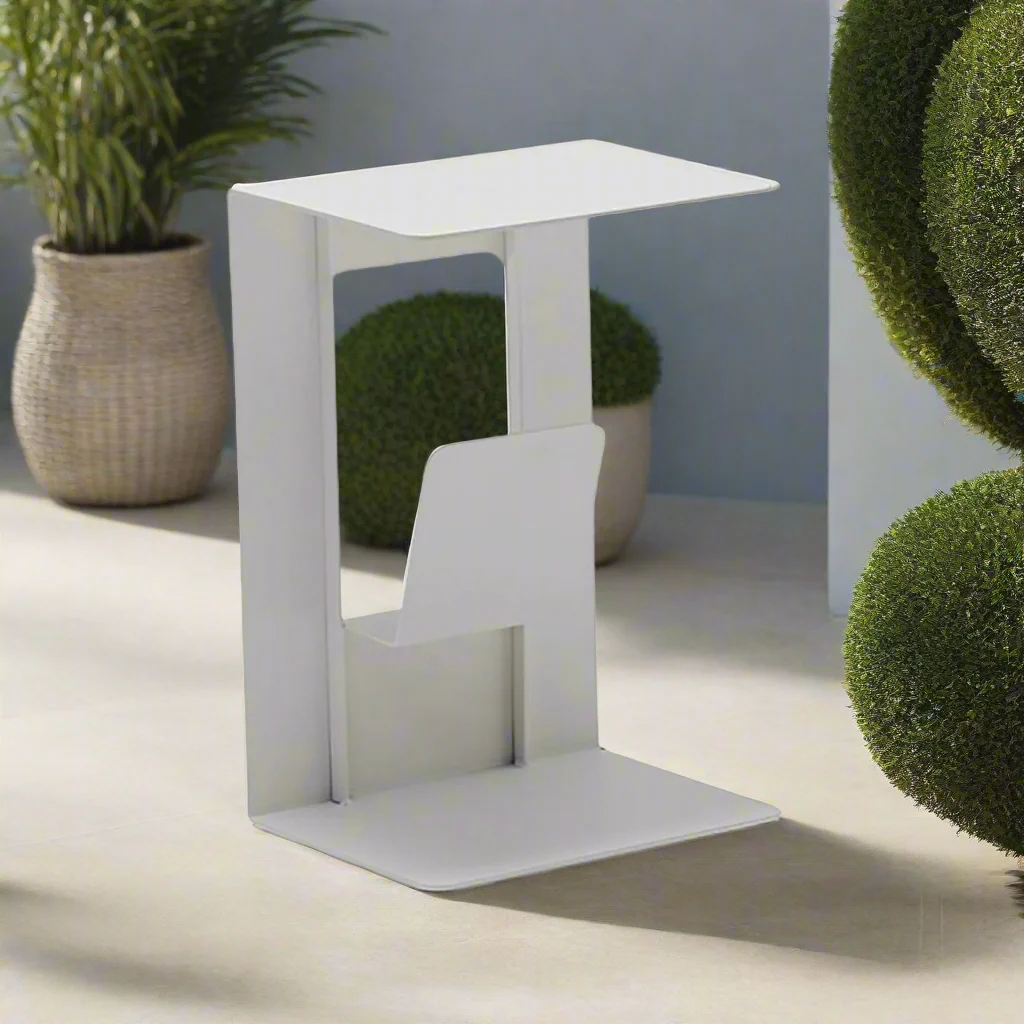 Sofia Outdoor Aluminium Magazine Side Table 40 cm - Image 6