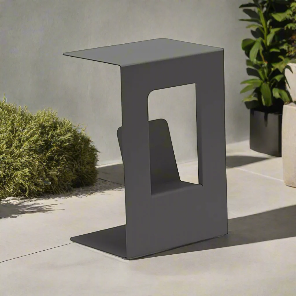 Sofia Outdoor Aluminium Magazine Side Table 40 cm - Image 7