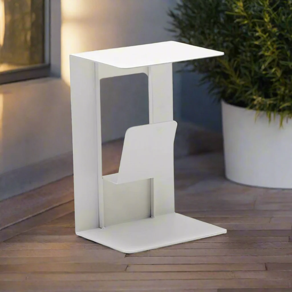 Sofia Outdoor Aluminium Magazine Side Table 40 cm - Image 8