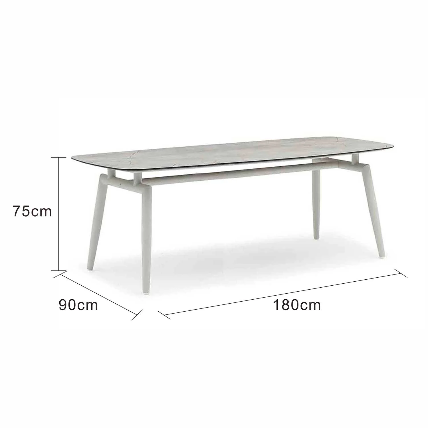 Sorrento Outdoor Aluminium Dining Table with High-pressure Laminate Top 180 cm - Image 4
