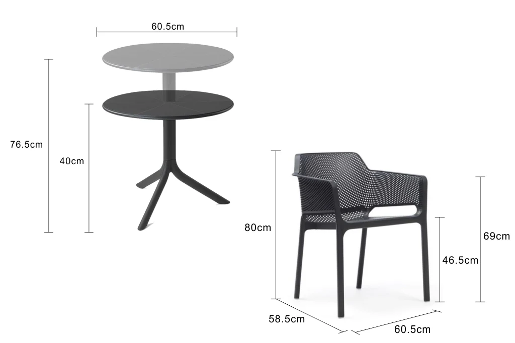 Nardi Spritz Table Net Chair Outdoor Balcony Setting - Image 8