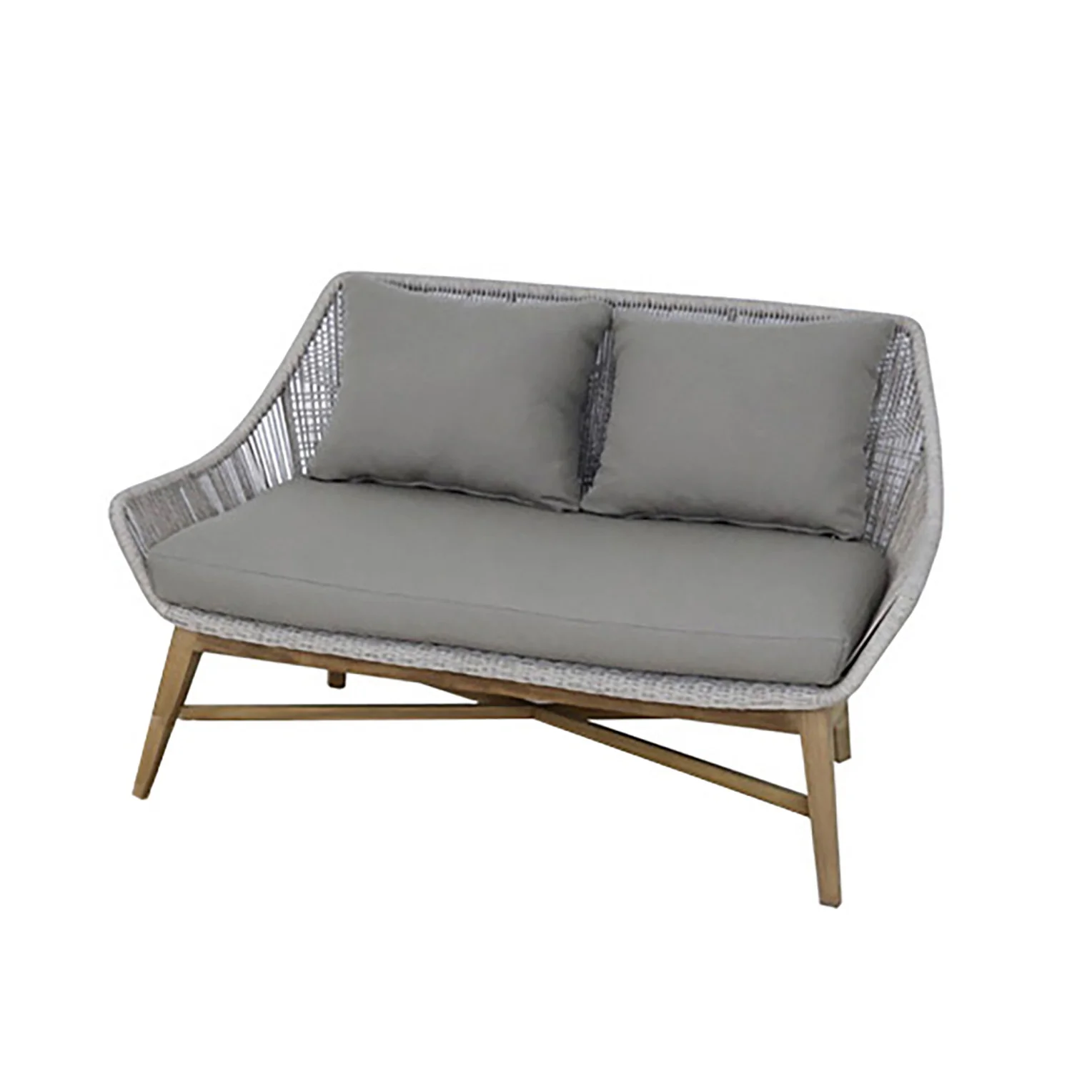 String Teak Outdoor 2 Seater Lounge - Image 3