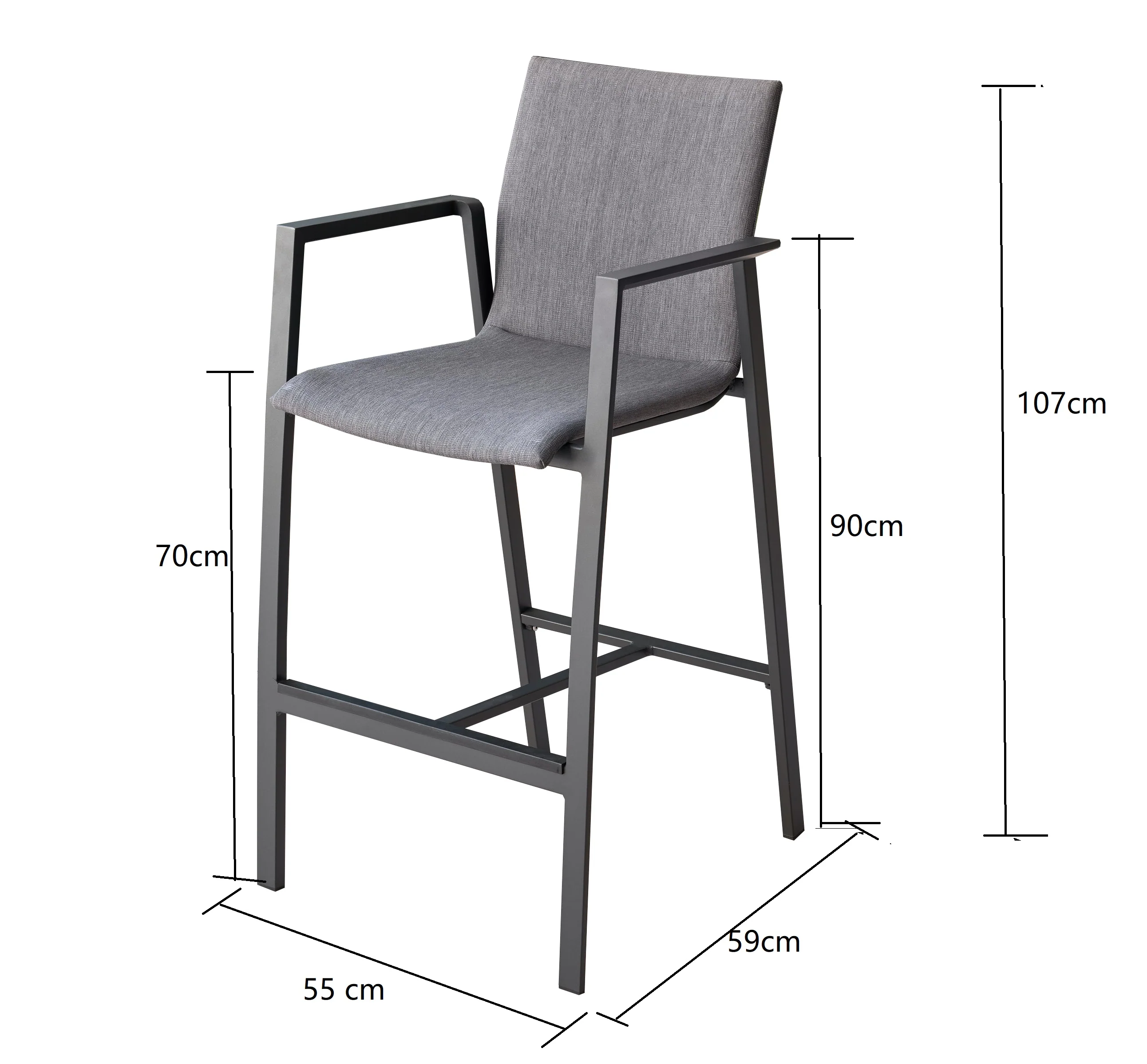 Territory Outdoor Aluminium Bar Chair - Image 4