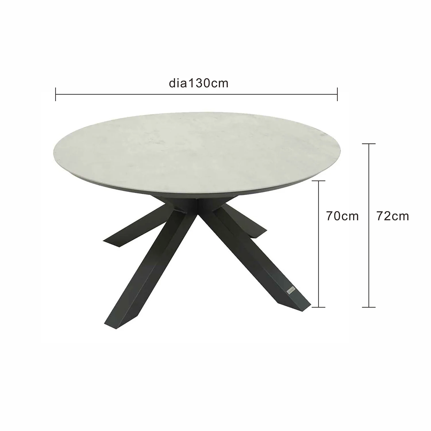Trivento II Ceramic Outdoor Round Dining Table 130 cm - Image 11