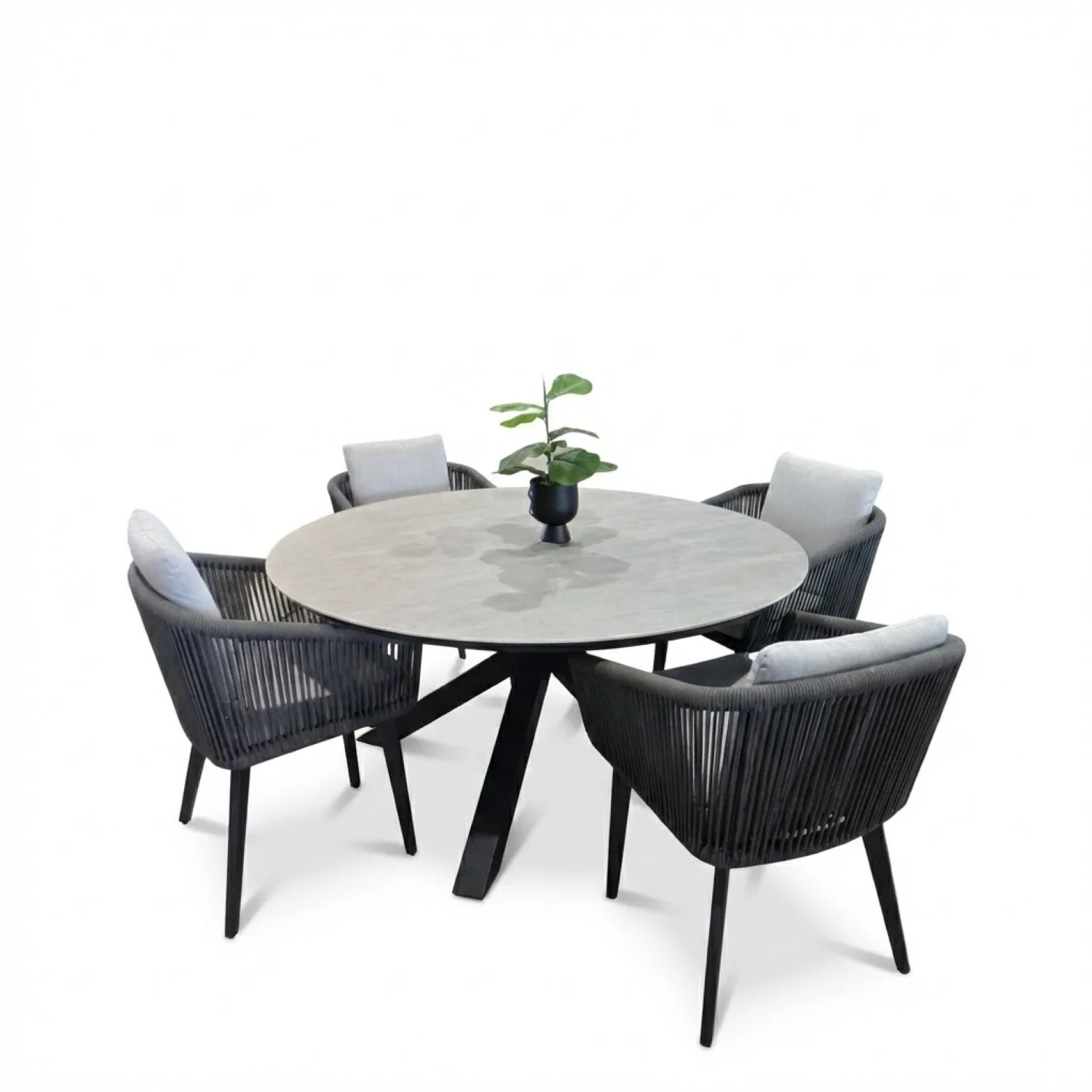 Trivento II Ceramic Outdoor Round Dining Table 148 cm - Image 5