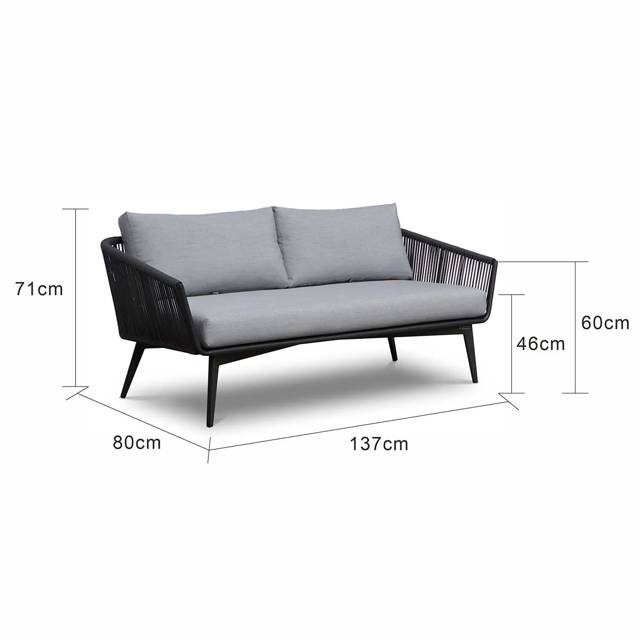 Truro 2 Seater Outdoor Rope Lounge - Image 8
