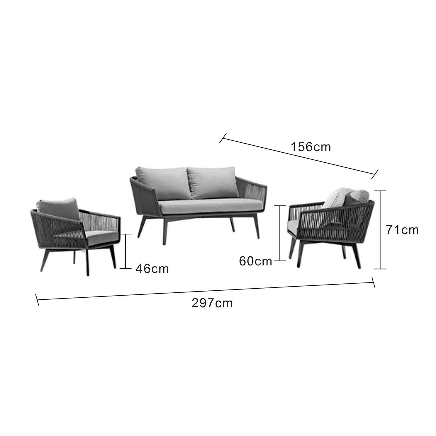 Truro 4 Seater Outdoor Rope Lounge - Image 14
