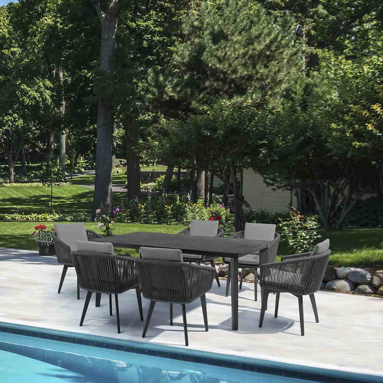 Truro 183 cm Table with Truro Chair Outdoor Dining Setting - Image 3