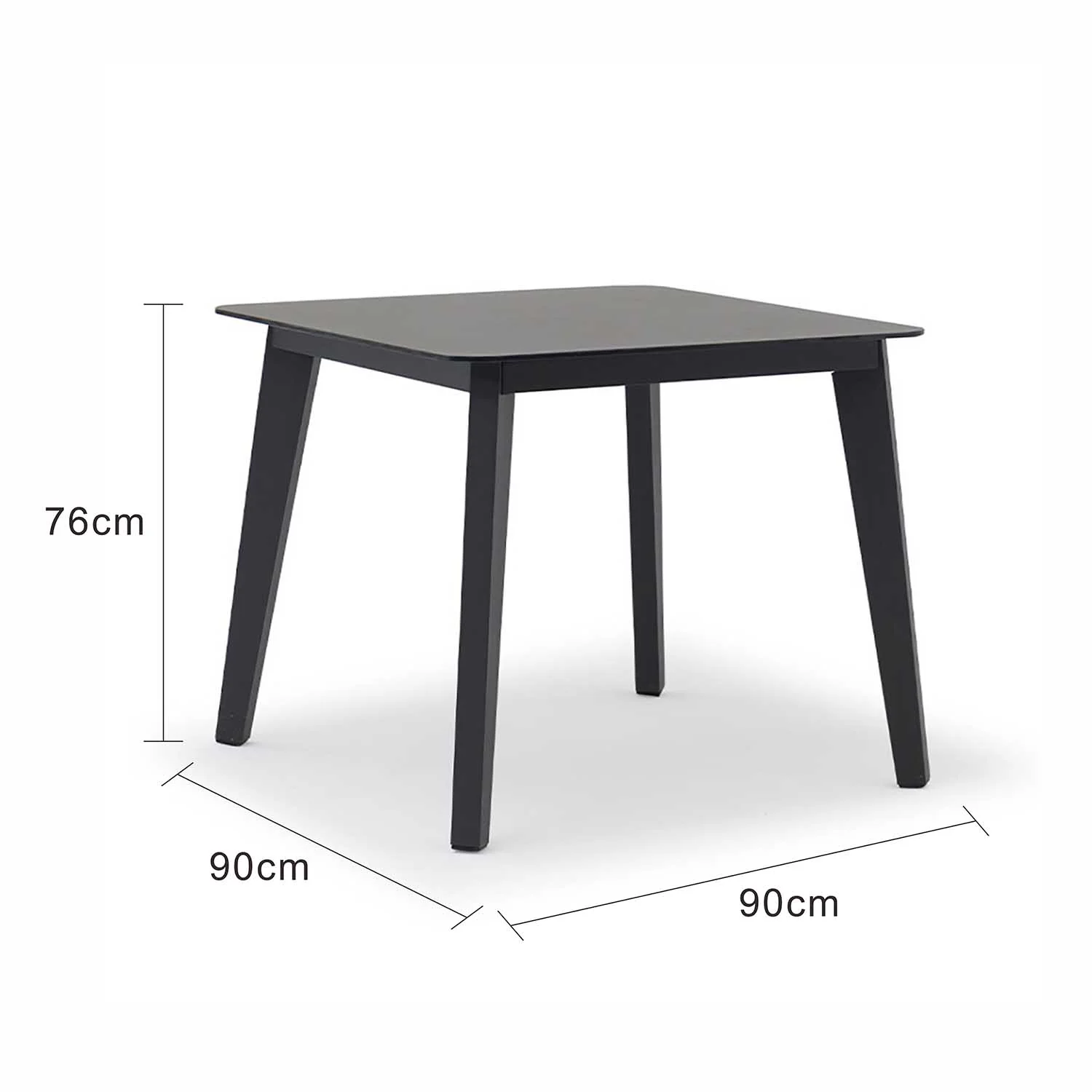 Truro Outdoor Aluminum Square Dining Table with Ceramic Glass Top 90 cm - Image 5