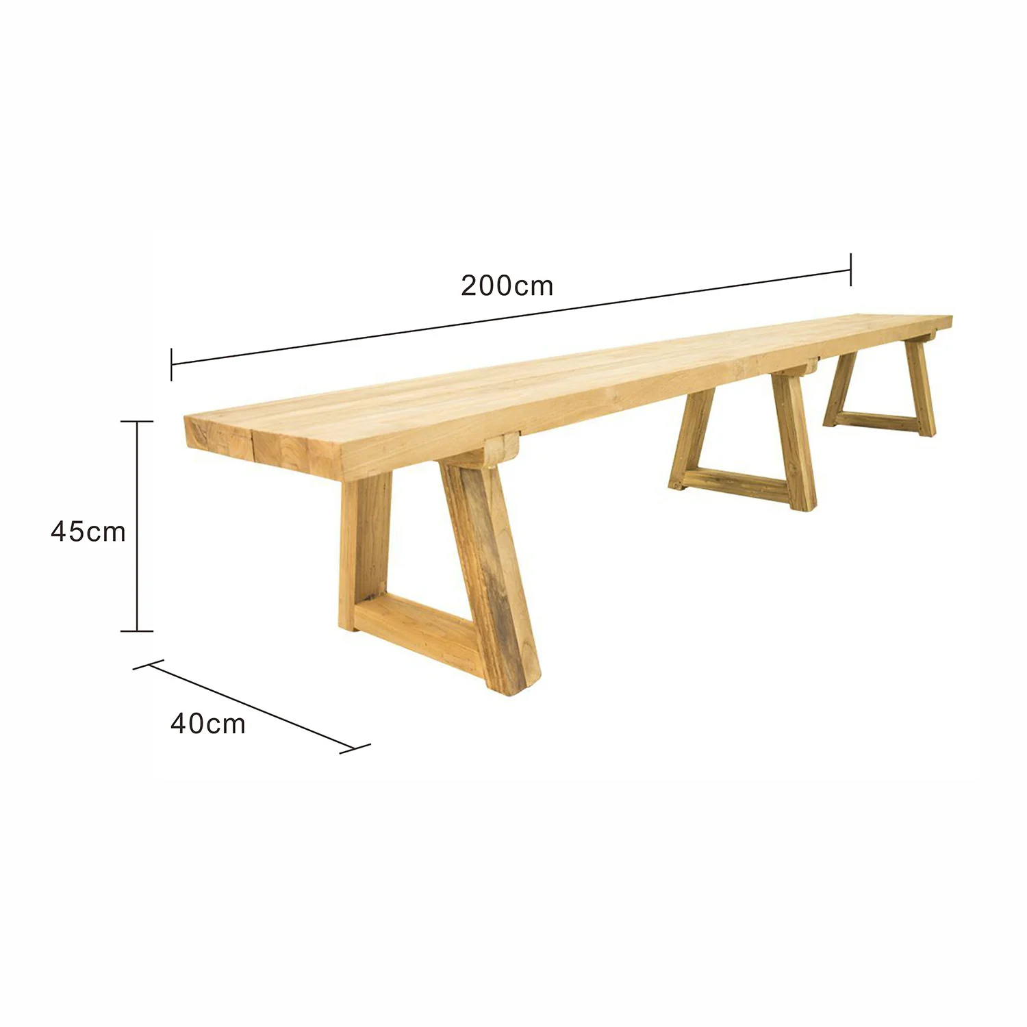 Valley Outdoor Recycled Teak Bench 200 cm - Image 5