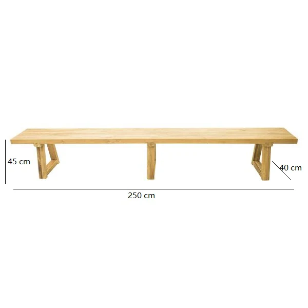 Valley Outdoor Recycled Teak Bench 250 cm - Image 6