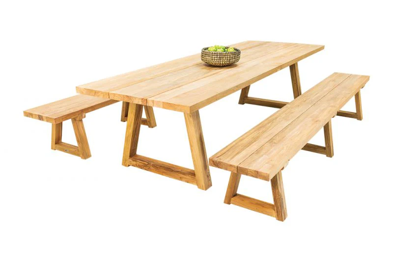Valley Outdoor Recycled Teak Bench 300 cm - Image 4