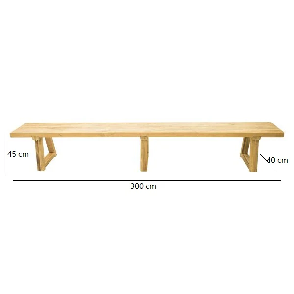 Valley Outdoor Recycled Teak Bench 300 cm - Image 7