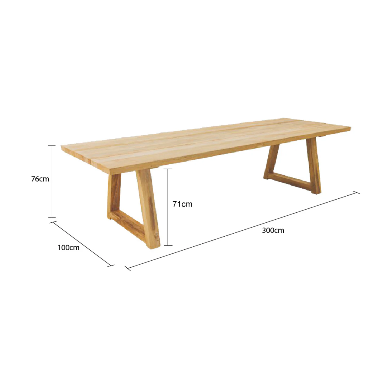 Valley Outdoor Recycled Teak Dining Table 300 cm - Image 6