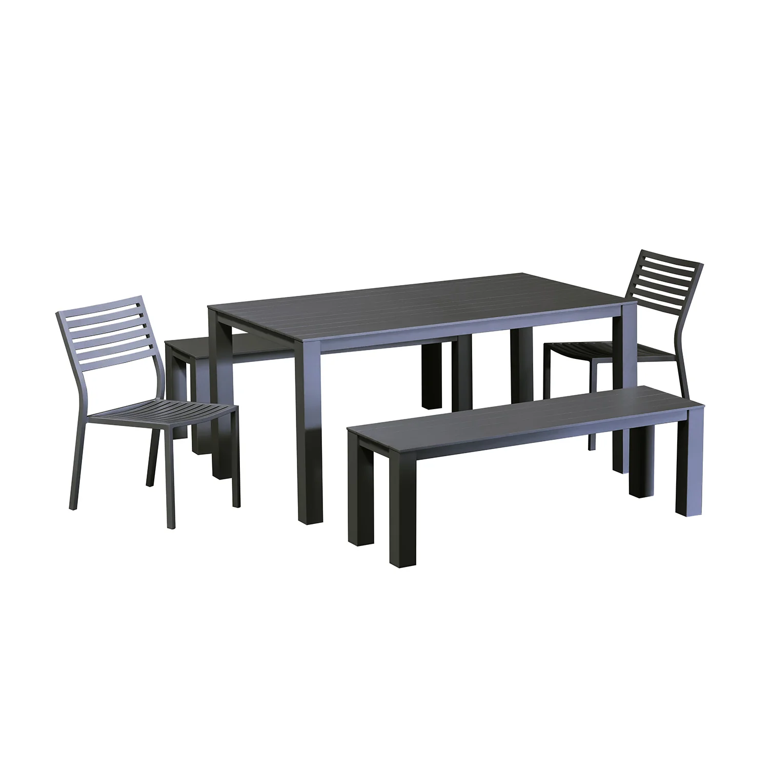 Vernon 160 cm Table Vernon 140 cm Bench and Coda Chair Outdoor Dining Setting - Image 4