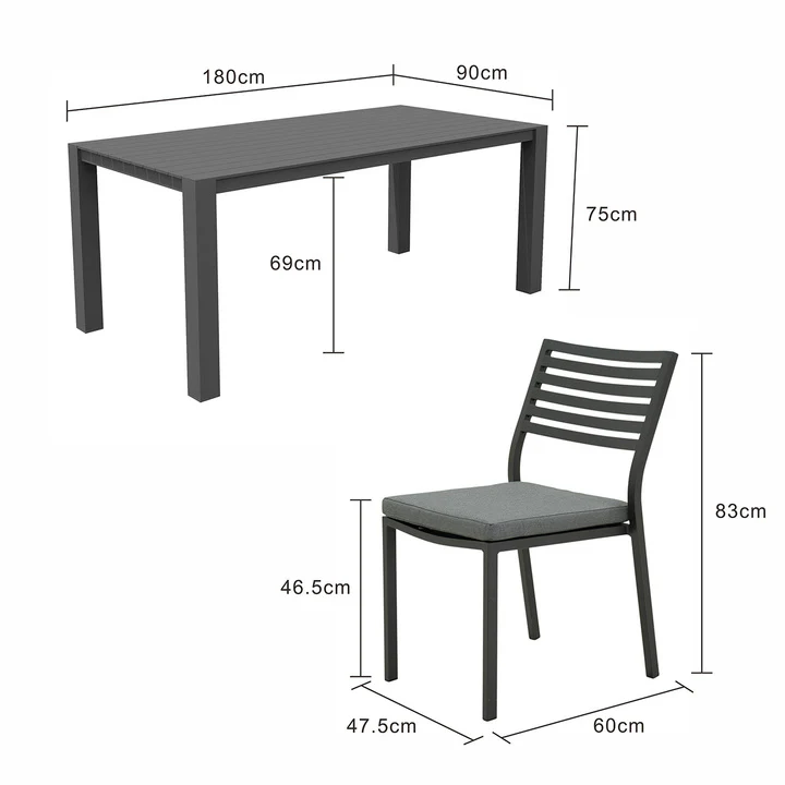 Vernon 180 cm Table Coda Chair Outdoor Dining Setting - Image 13