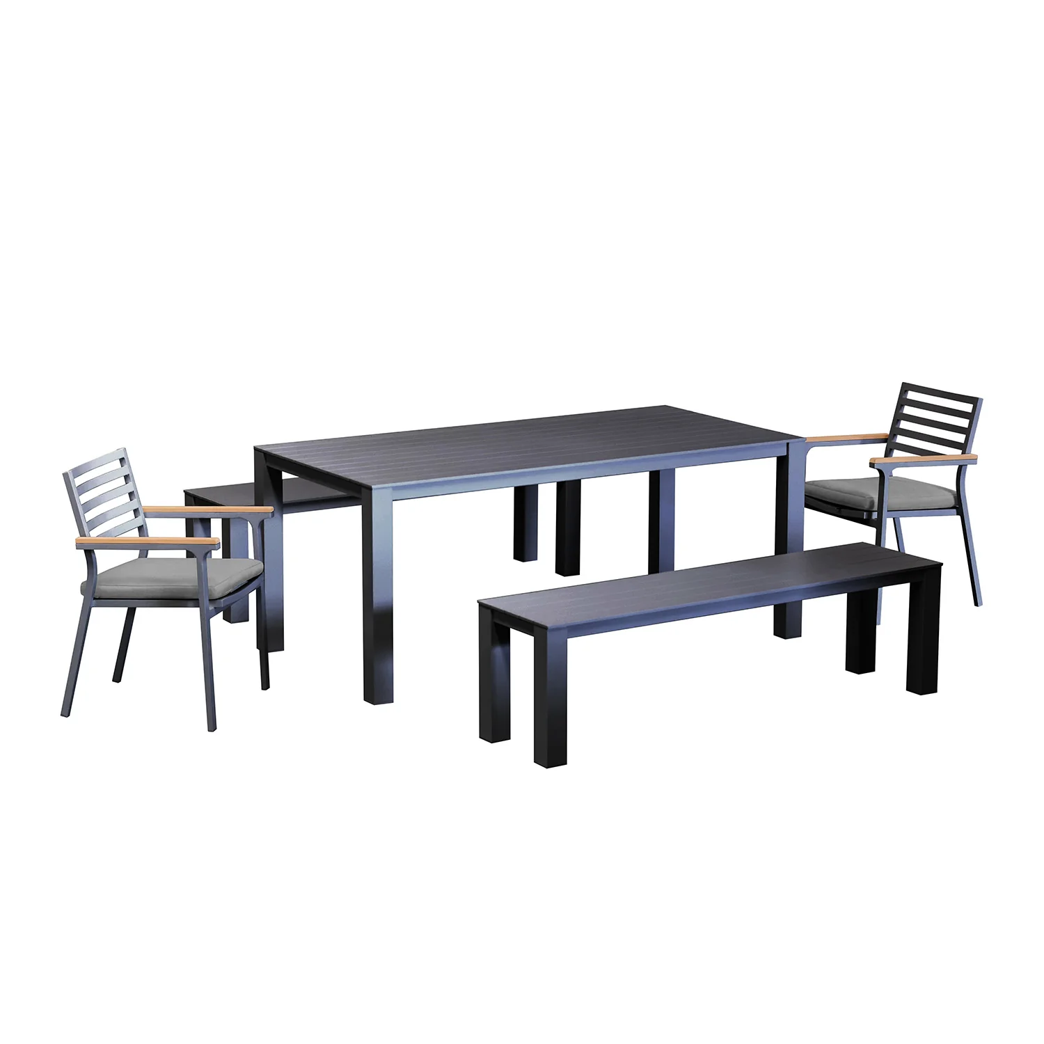 Vernon 180 cm Table Vernon 160 cm Bench and Lotus Chair Outdoor Dining Setting - Image 3