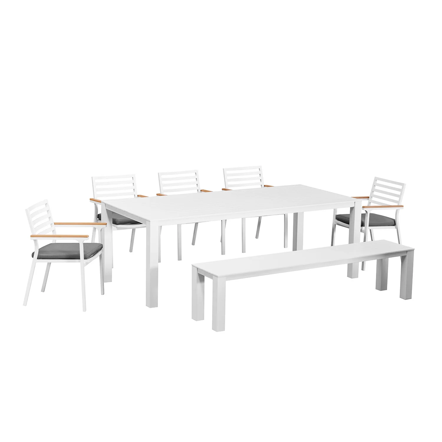 Vernon 180 cm Table Vernon 160 cm Bench and Lotus Chair Outdoor Dining Setting - Image 3
