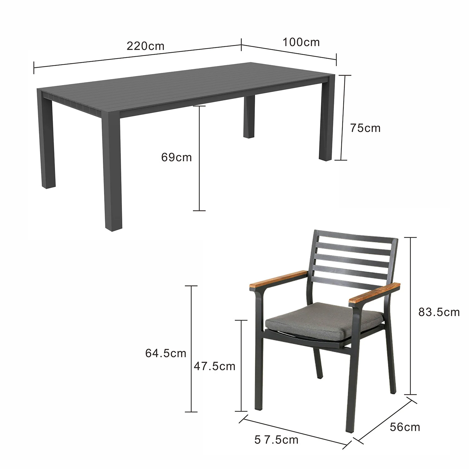 Vernon 220 cm Table Lotus Chair Outdoor Dining Setting - Image 17