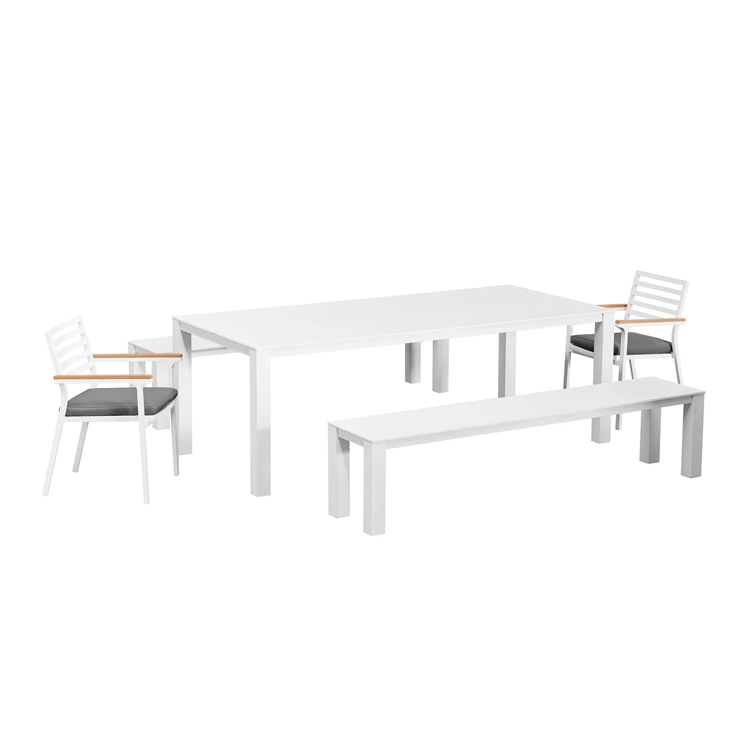 Vernon 220 cm Table Vernon 200 cm Bench and Lotus Chair Outdoor Dining Setting - Image 3