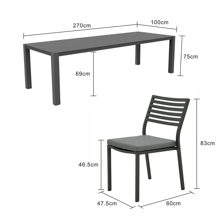 Vernon 270 cm Table Coda Chair Outdoor Dining Setting - Image 13