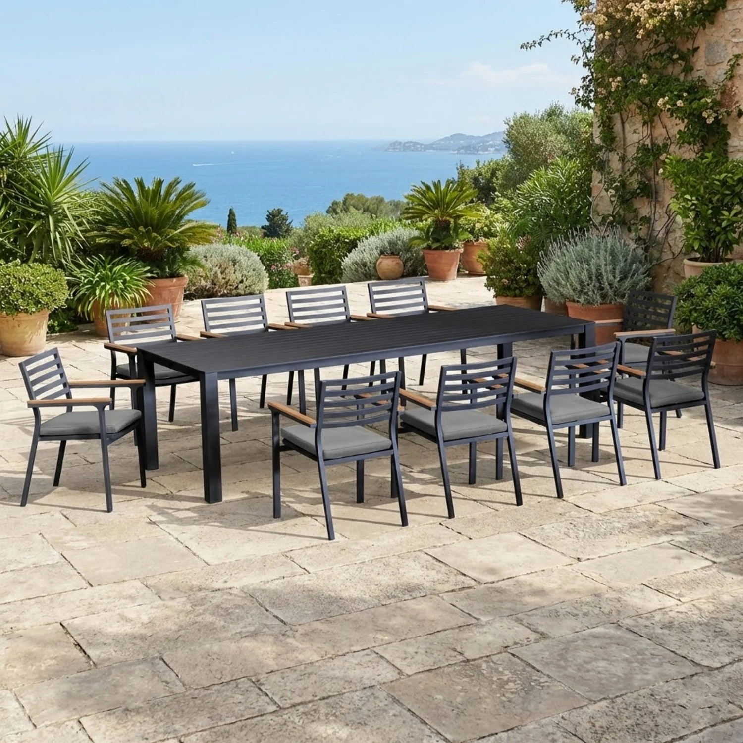 Vernon 270 cm Table Lotus Chair Outdoor Dining Setting - Image 2