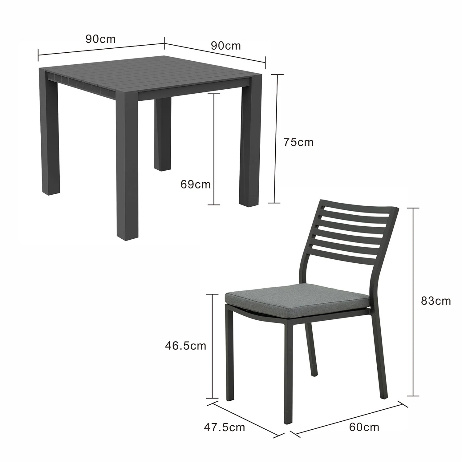 Vernon 90 cm Table Coda Chair Outdoor Dining Setting - Image 9