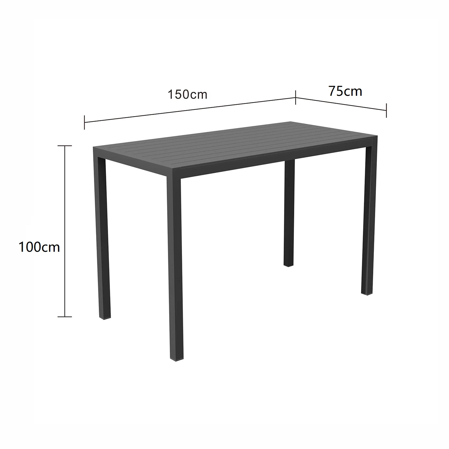 Vernon Aluminium Outdoor Bar Table 150 cm - Image 3