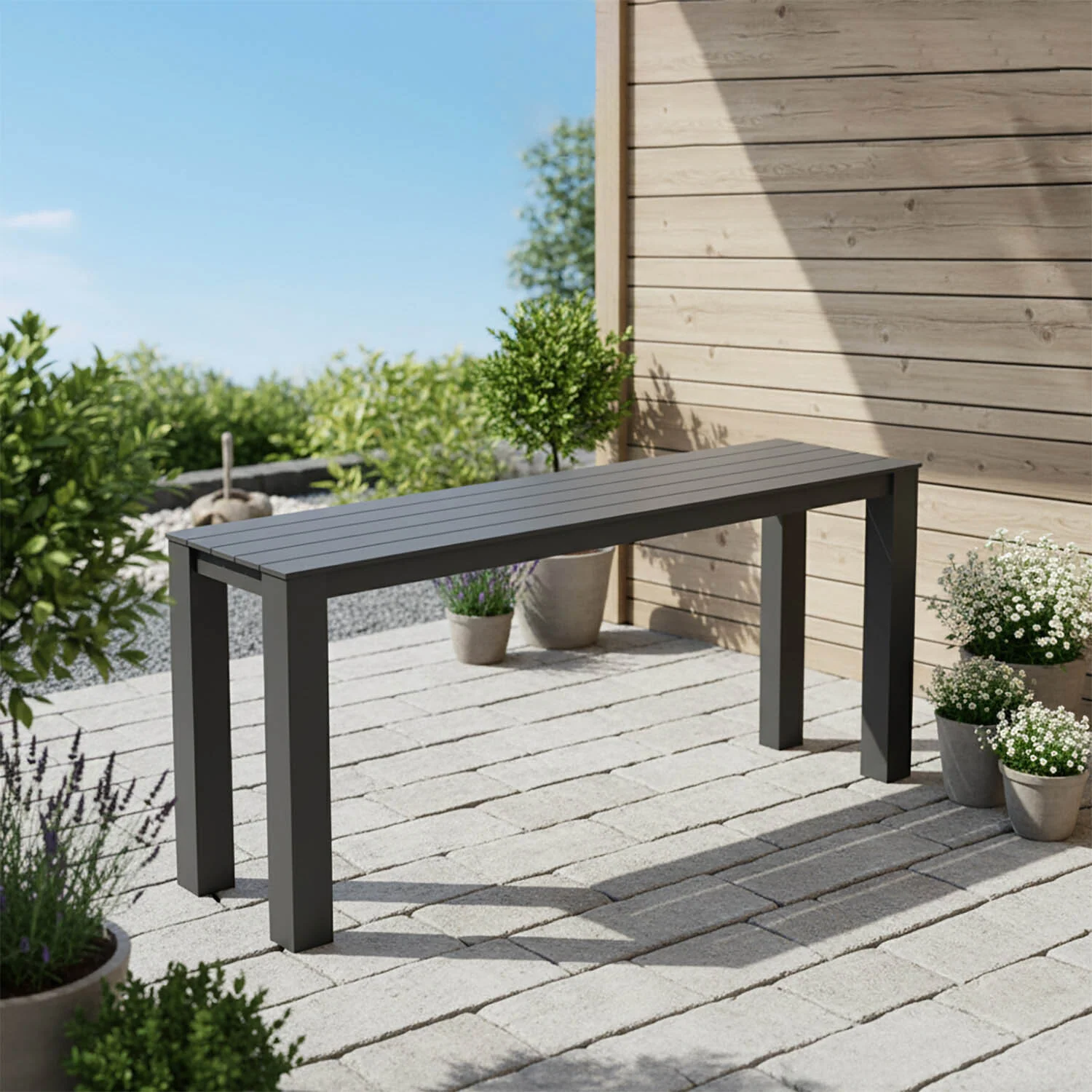 Vernon Aluminium Outdoor Narrow Dining Table 160 cm - Image 2