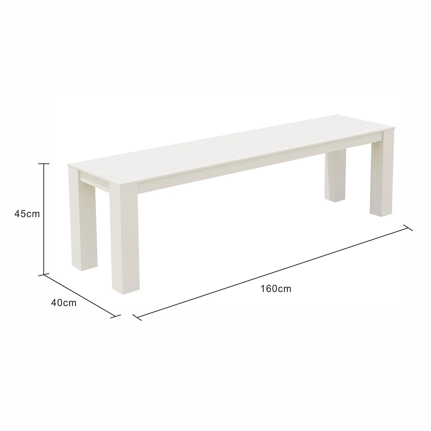 Vernon Outdoor Aluminium Bench 160 cm - Image 7