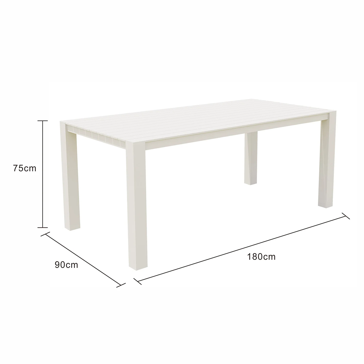 Vernon Outdoor Aluminium Dining Table 180 cm - Image 7