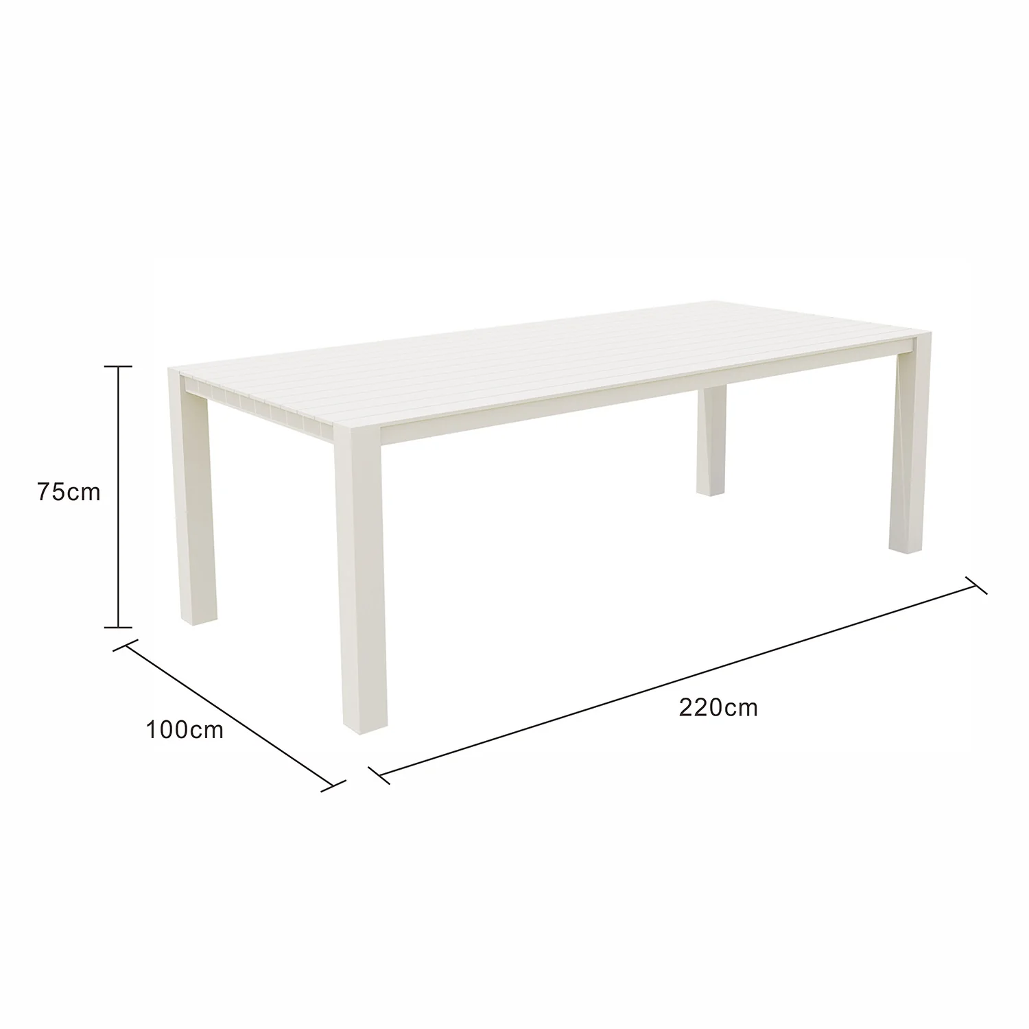 Vernon Outdoor Aluminium Dining Table 220 cm - Image 7