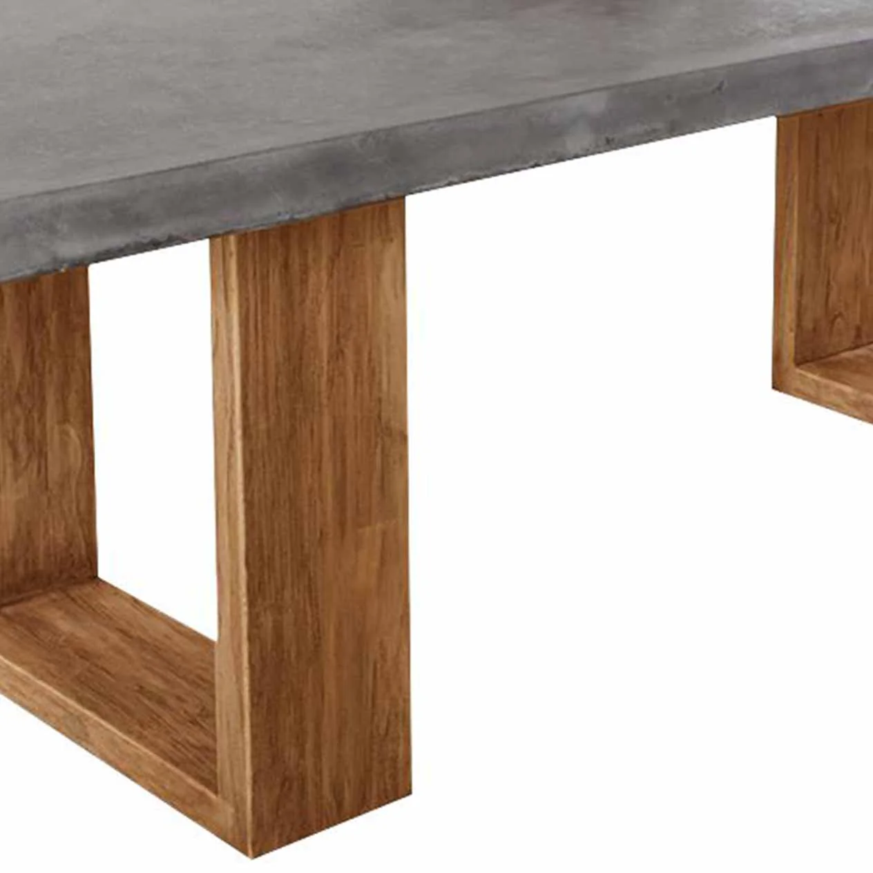 Zen Concrete Dining Table 300 cm With Teak U Leg - Image 3