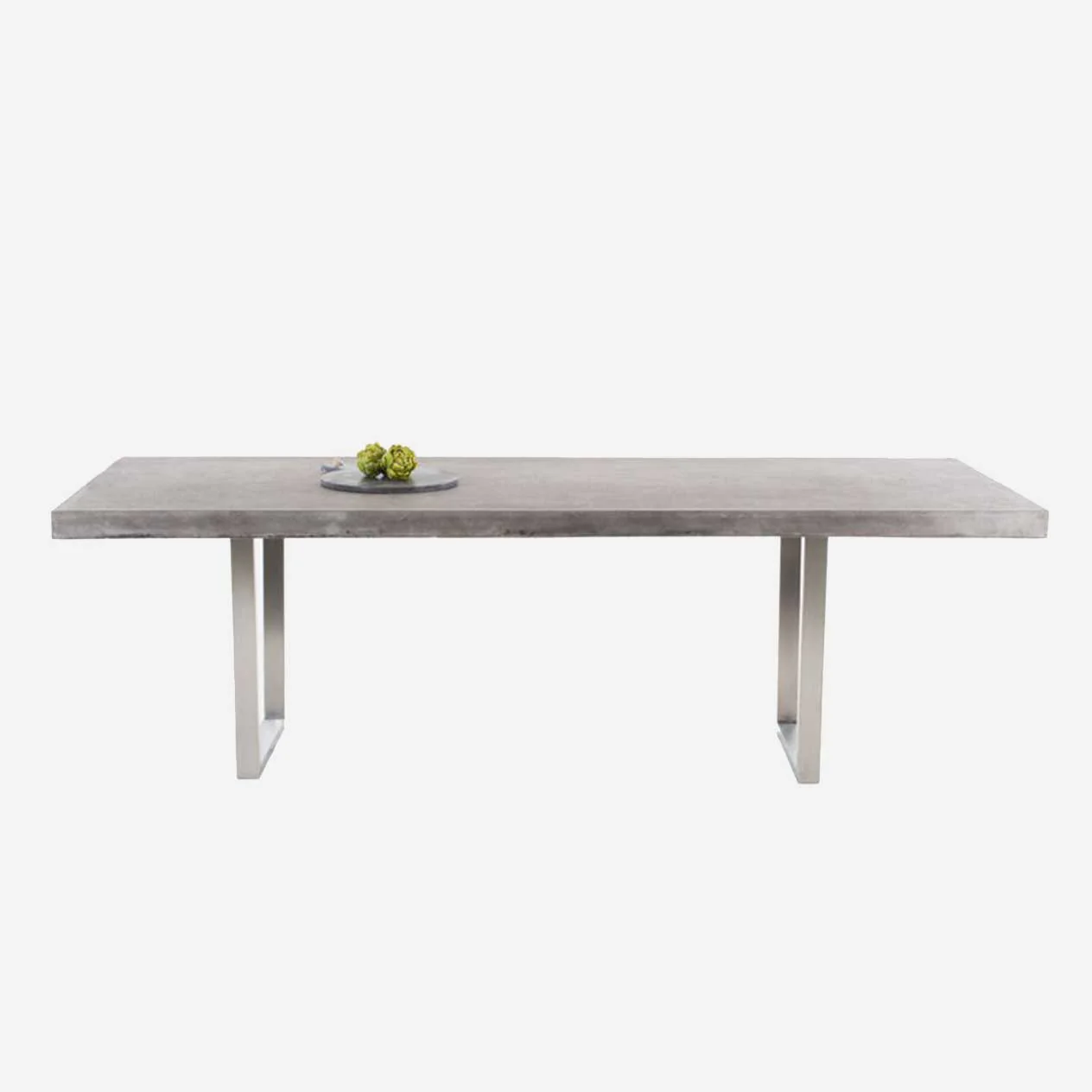 Zen Outdoor Concrete Dining Table With Stainless Steel U Shape Leg 300 cm - Image 3