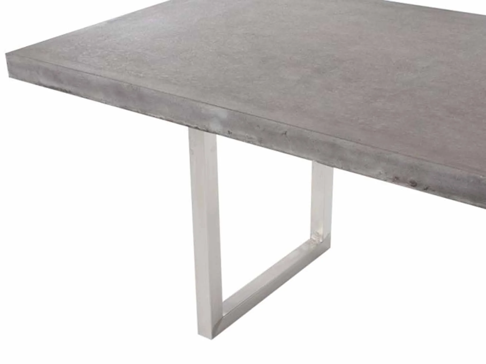 Zen Outdoor Concrete Dining Table With Stainless Steel U Shape Leg 300 cm - Image 6