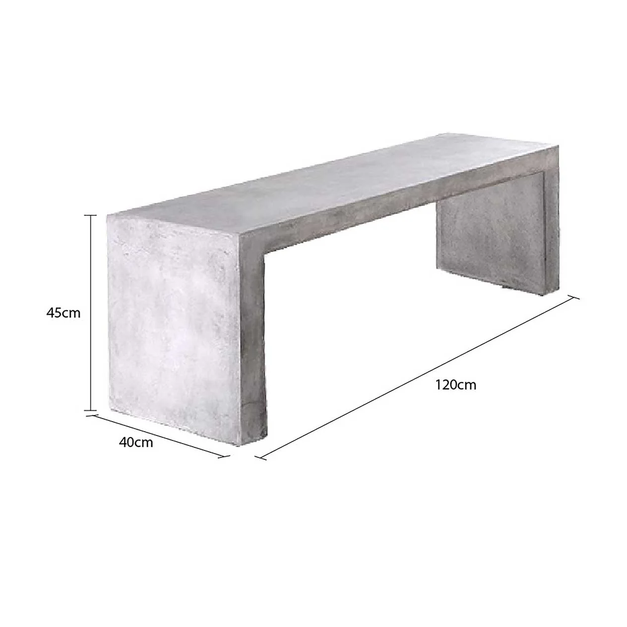 Zen Outdoor Concrete Bench 120 cm - Image 5