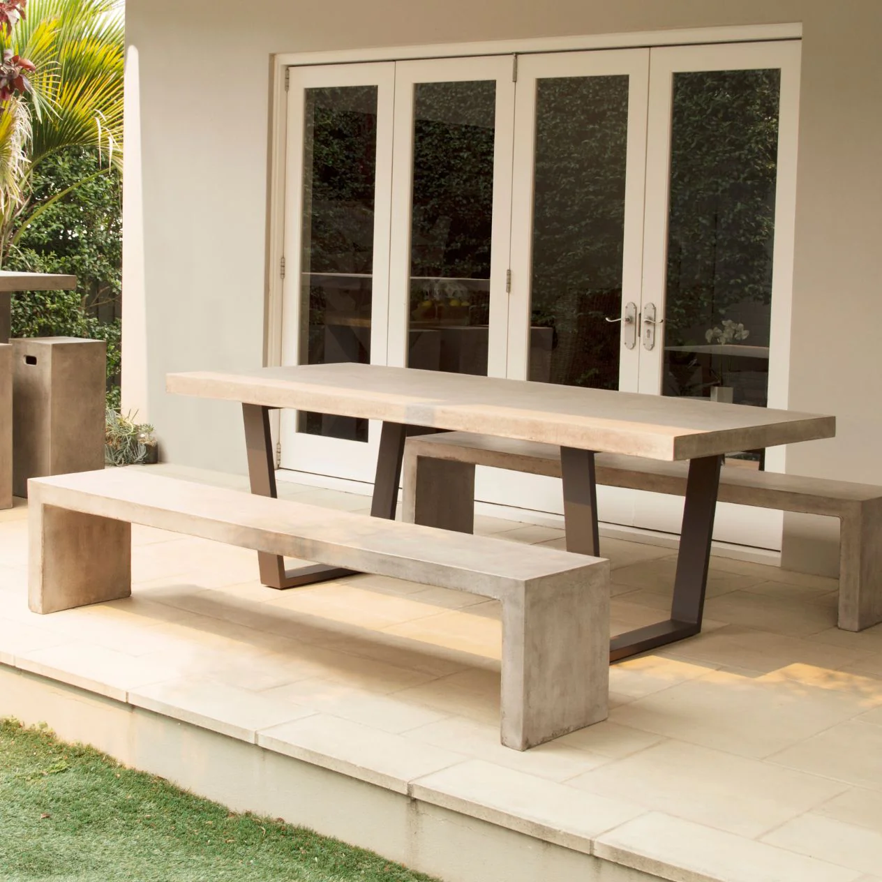 Zen Outdoor Concrete Bench 160 cm - Image 2