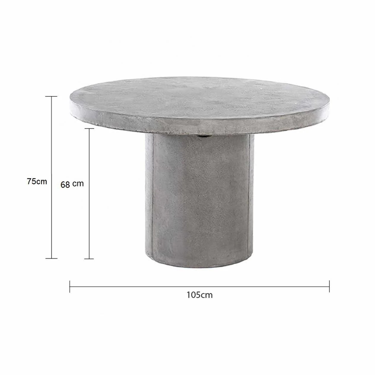 Zen Outdoor Concrete Round Dining Table 105 cm - Image 8