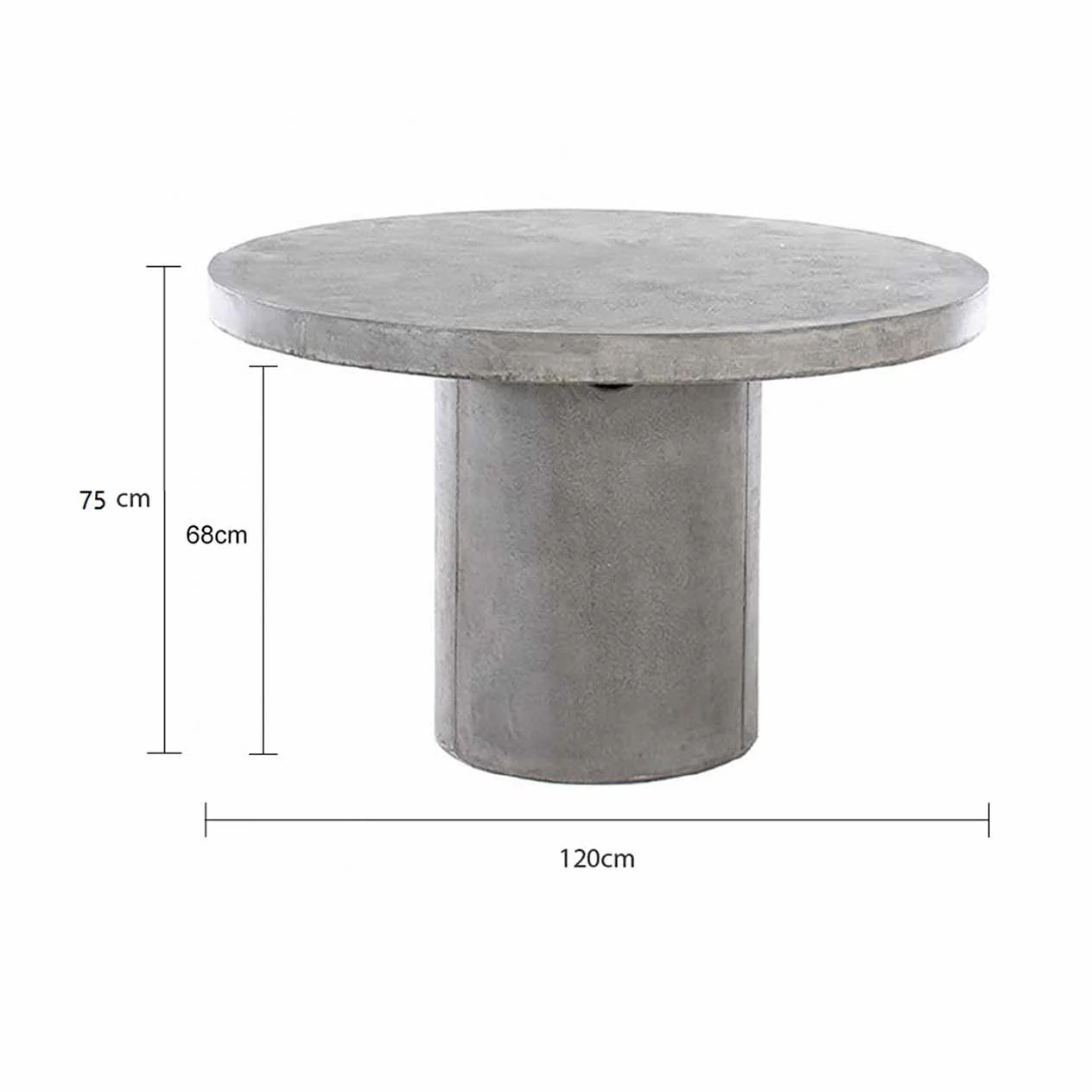 Zen Outdoor Concrete Round Dining Table 120 cm - Image 8