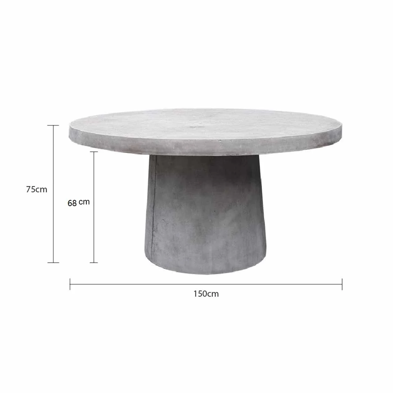 Zen Outdoor Concrete Round Dining Table 150 cm - Image 5
