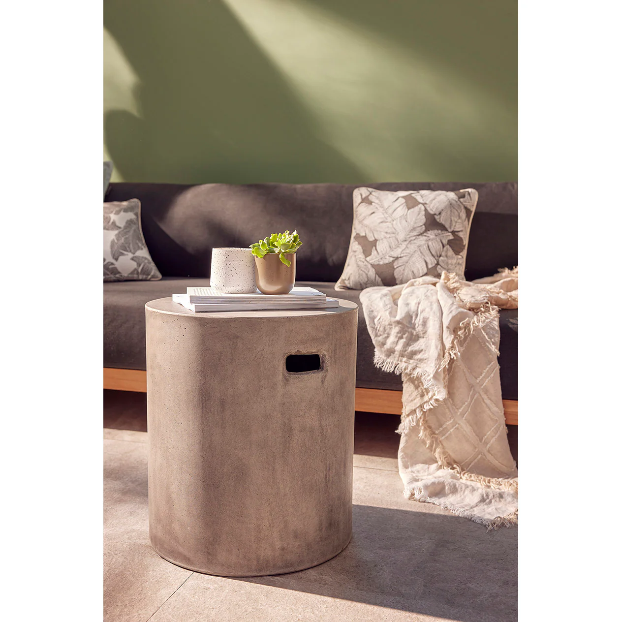 Zen Outdoor Concrete Round Stool - Image 3