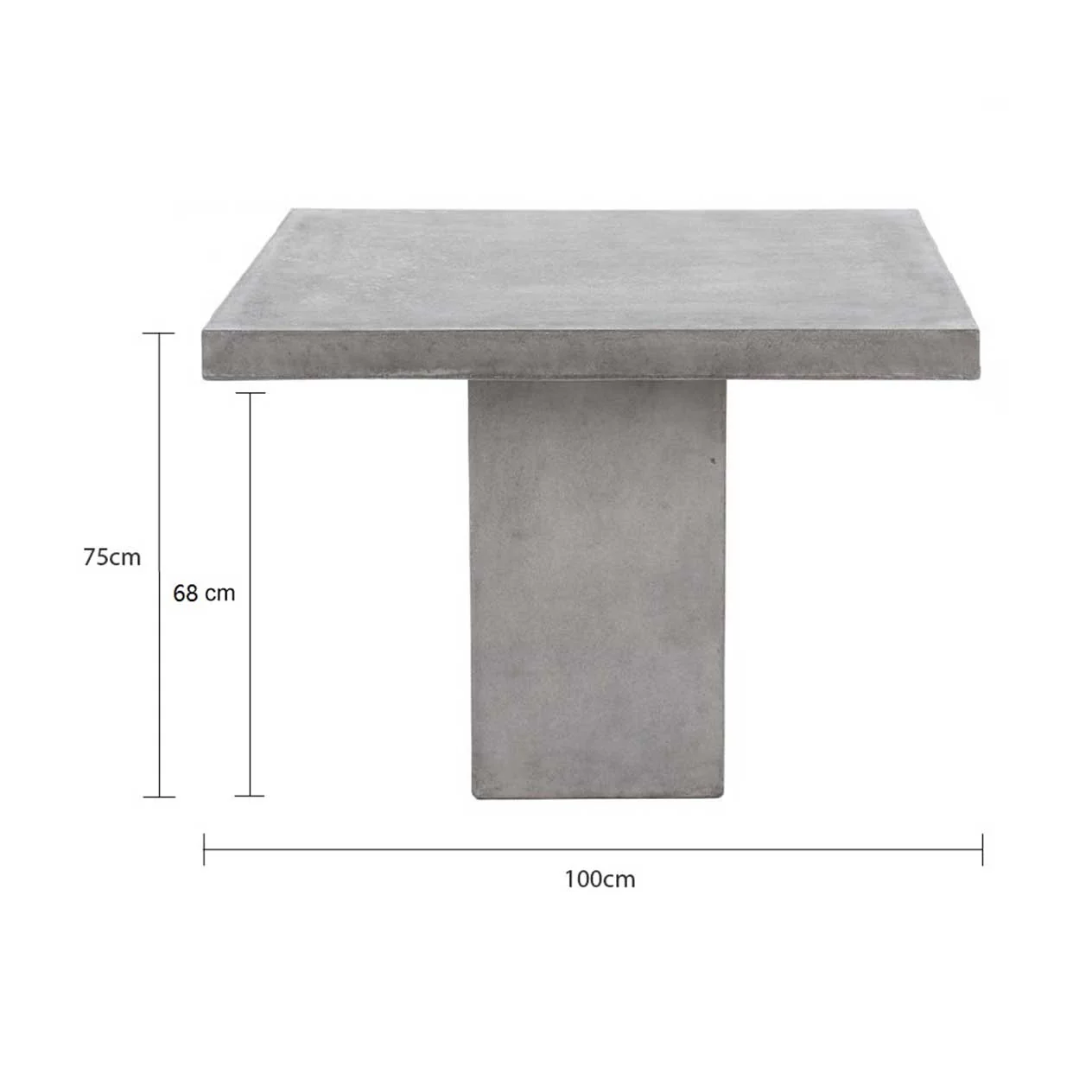 Zen Outdoor Concrete Square Dining Table 100 cm - Image 3