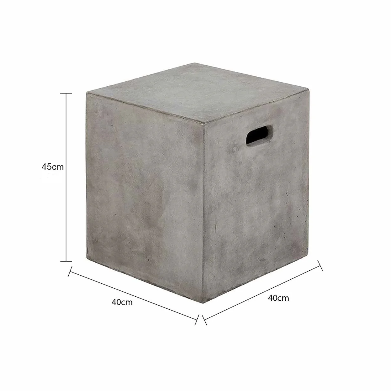 Zen Outdoor Concrete Square Stool - Image 4