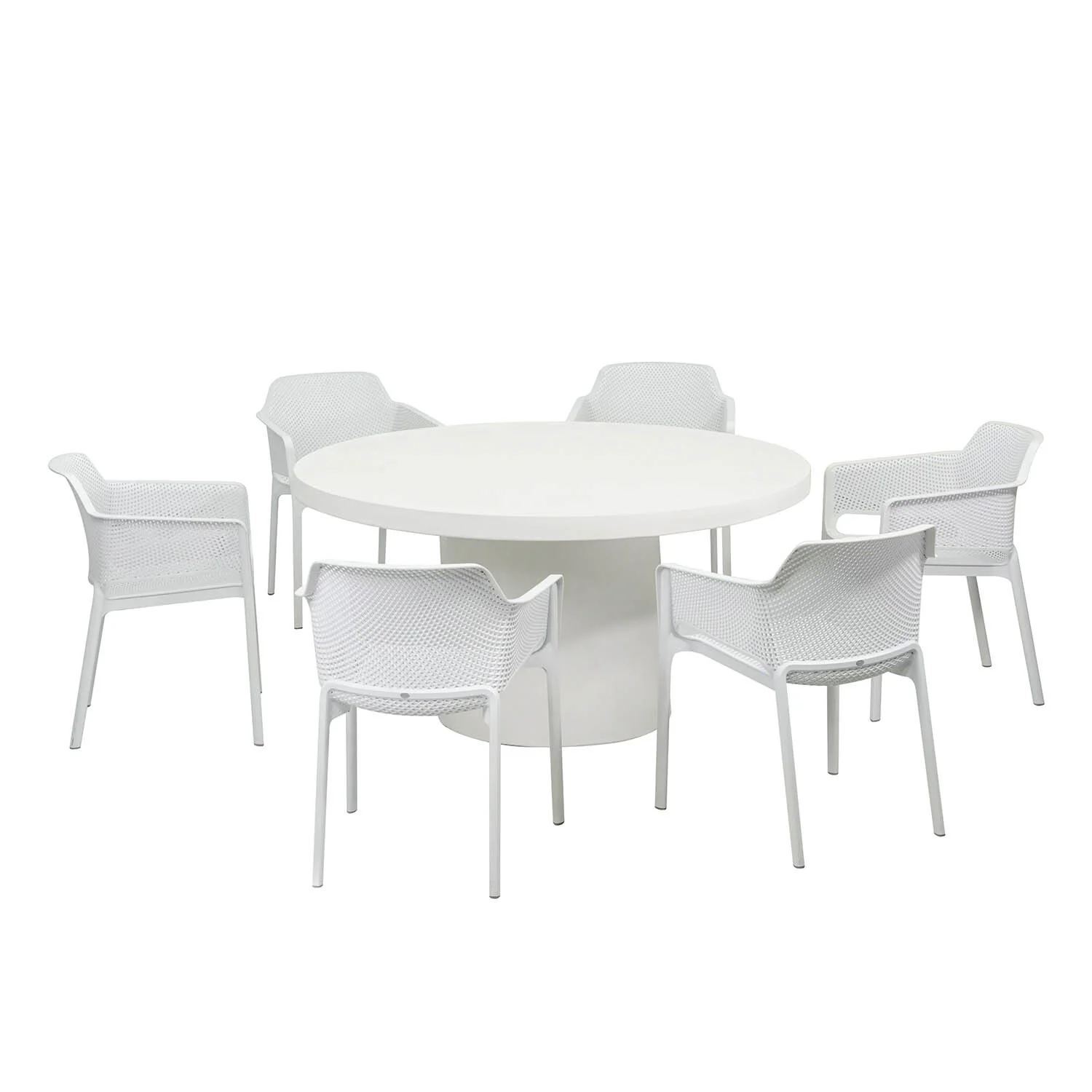 Zen Round Table Net Chair Outdoor Dining Setting