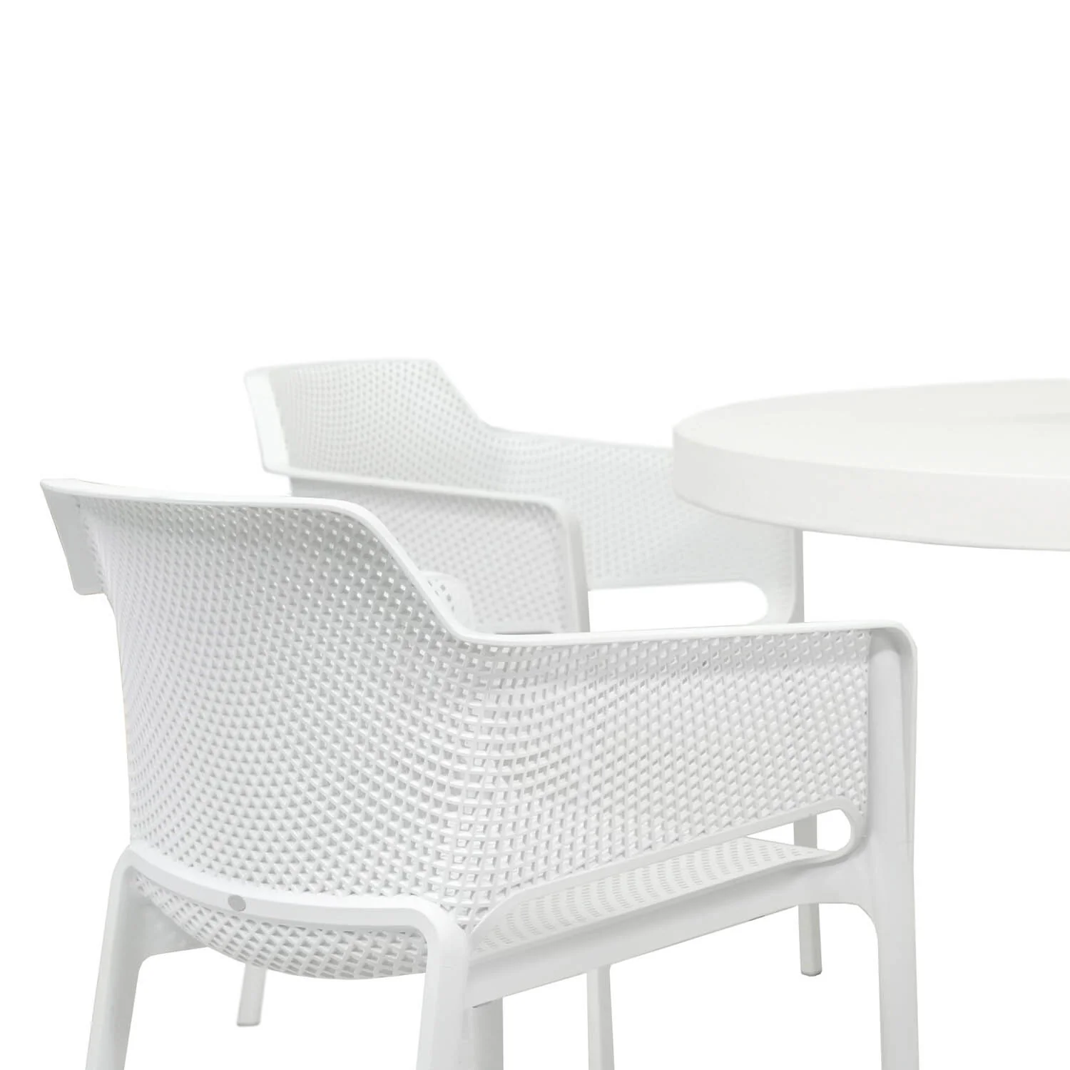 Zen Round Table Net Chair Outdoor Dining Setting - Image 4
