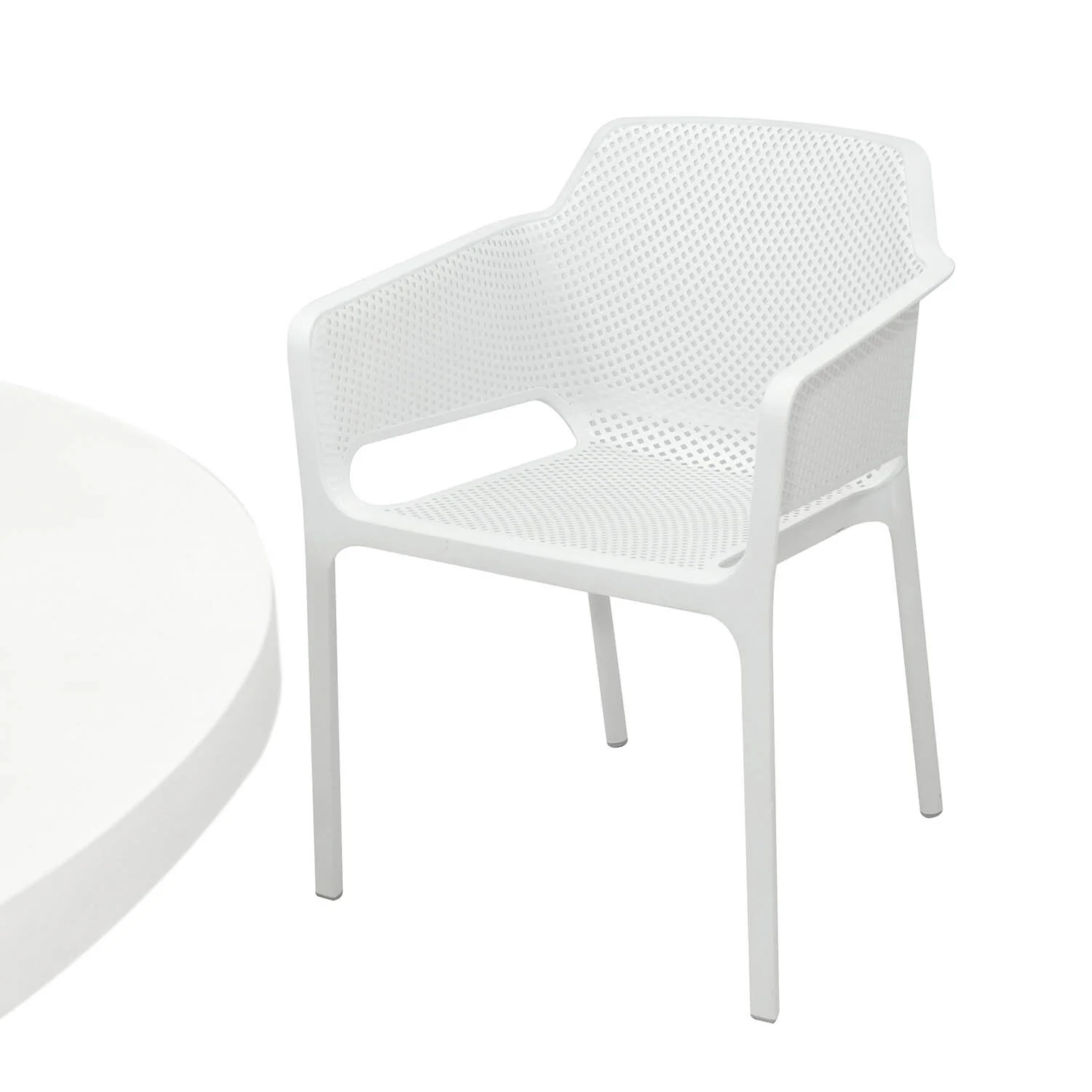 Zen Round Table Net Chair Outdoor Dining Setting - Image 5