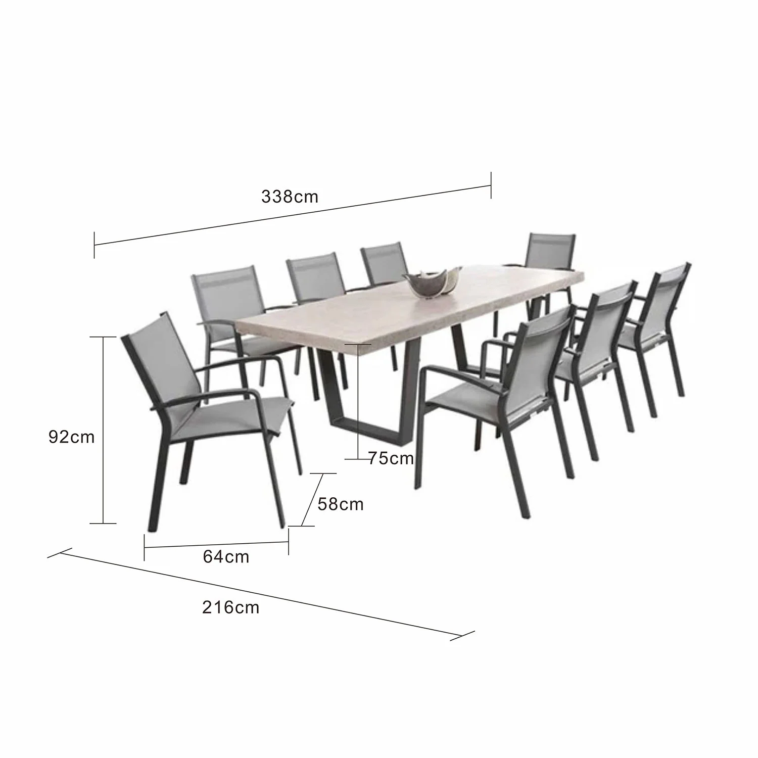 Zen Table Cosmo Chair Outdoor Dining Setting - Image 8